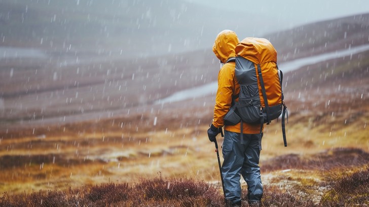 Hiking in the rain